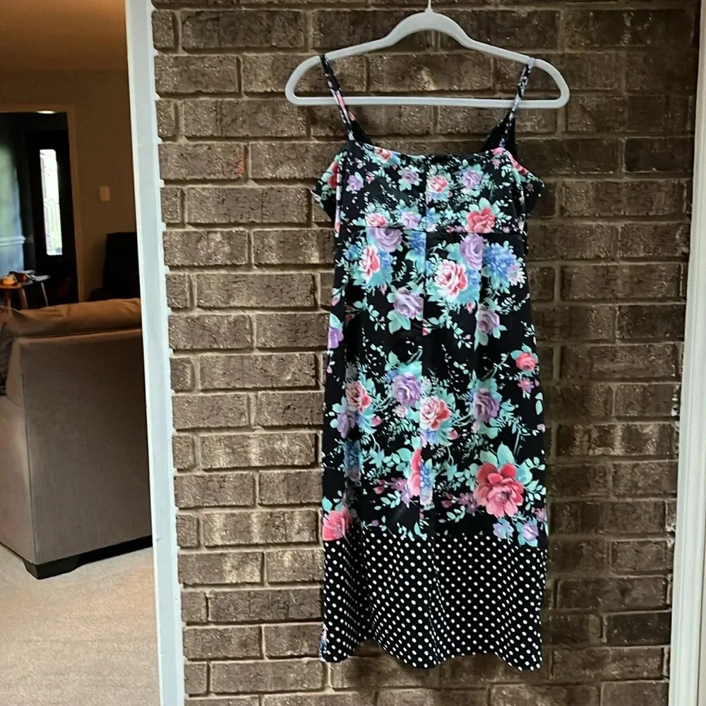 NWT ASOS DESIGN mixed floral and polka dot midi dress size 10 Petite 10P